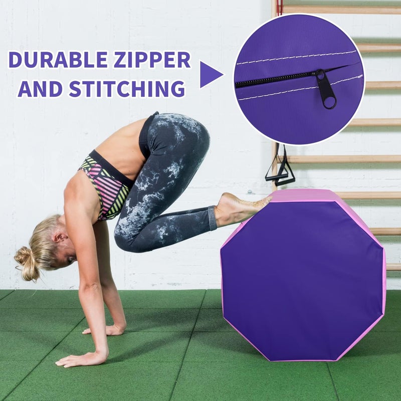 BLKMTY Octagon Mat for Gymnastics Octagon Tumbler Mat Gymnastics Skill Shape Tumbling Mats Somersault Backbend Tumbling Trainer for Home Exercise Gymnastic Equipment Mats for Kids - Image 5